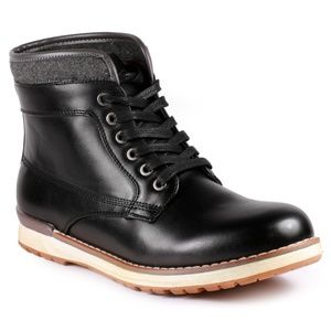 Black Men's Lace Up Oxford Hi-Top Sneaker Boot